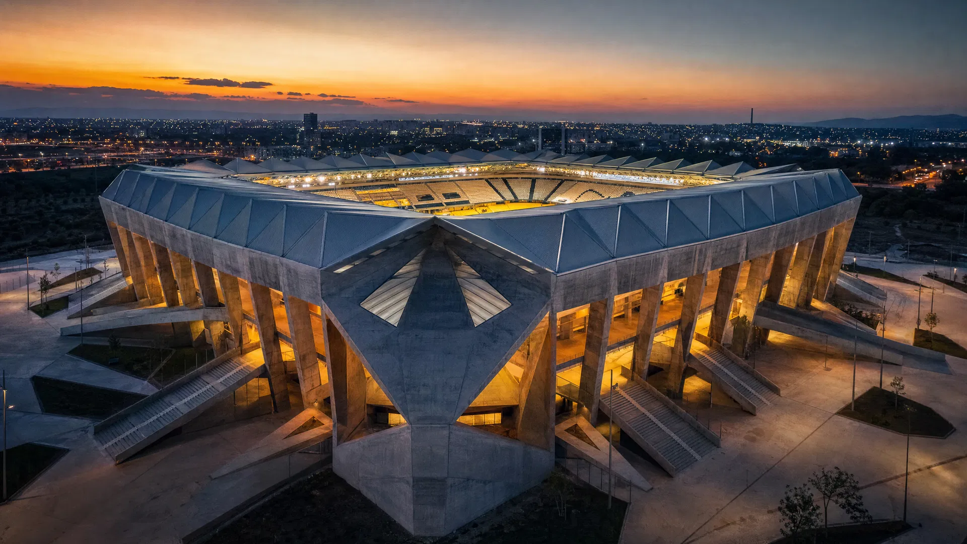 Modern football stadium architecture